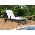 Outdoor pou Jaden Wicker kabann Round sunbed ak Canopy